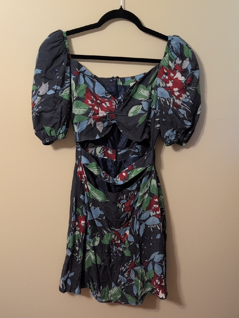 Autumn Adeigbo Charcoal Mini Floral Spring  Dress